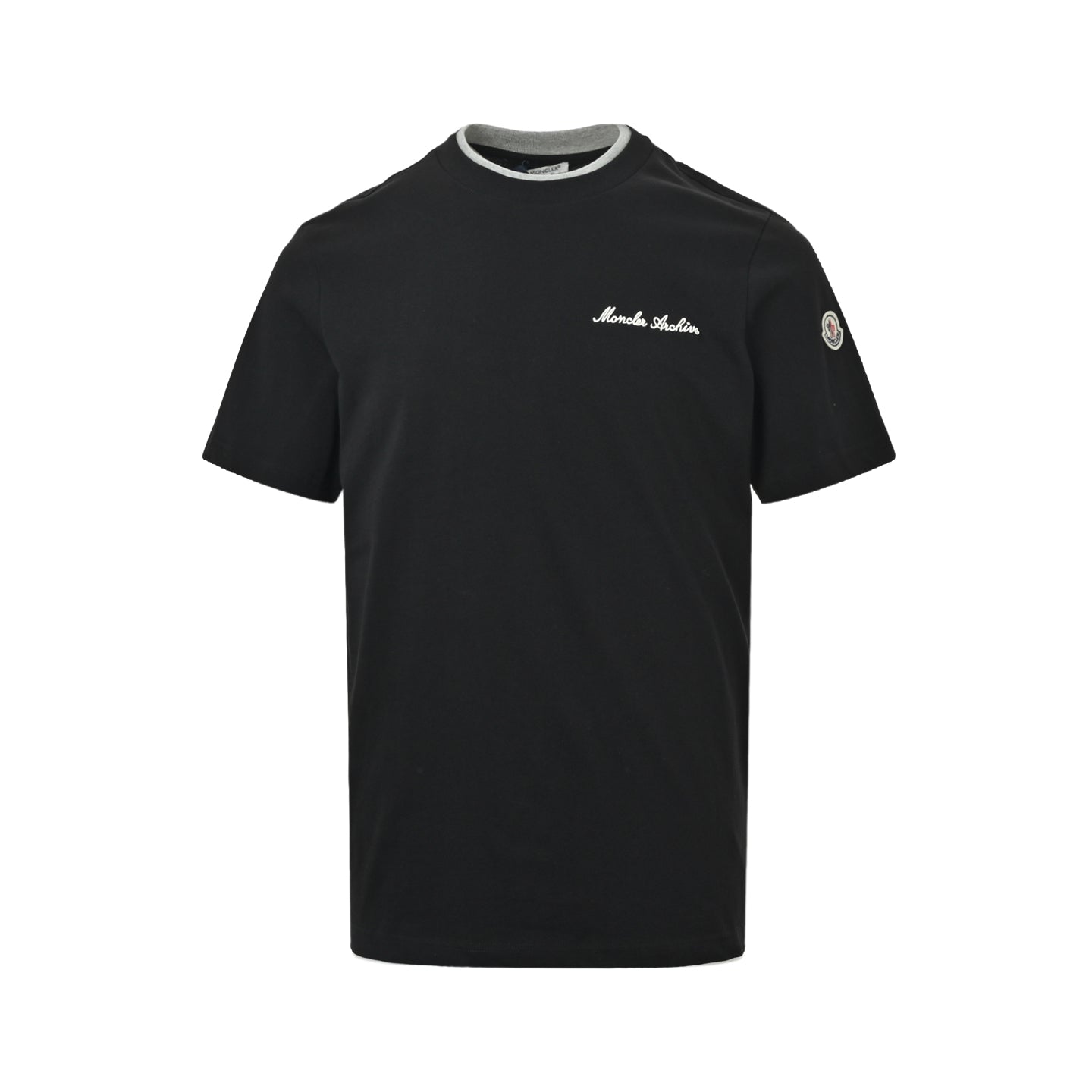 Moncler Crew Neck T-Shirt Logo In Black