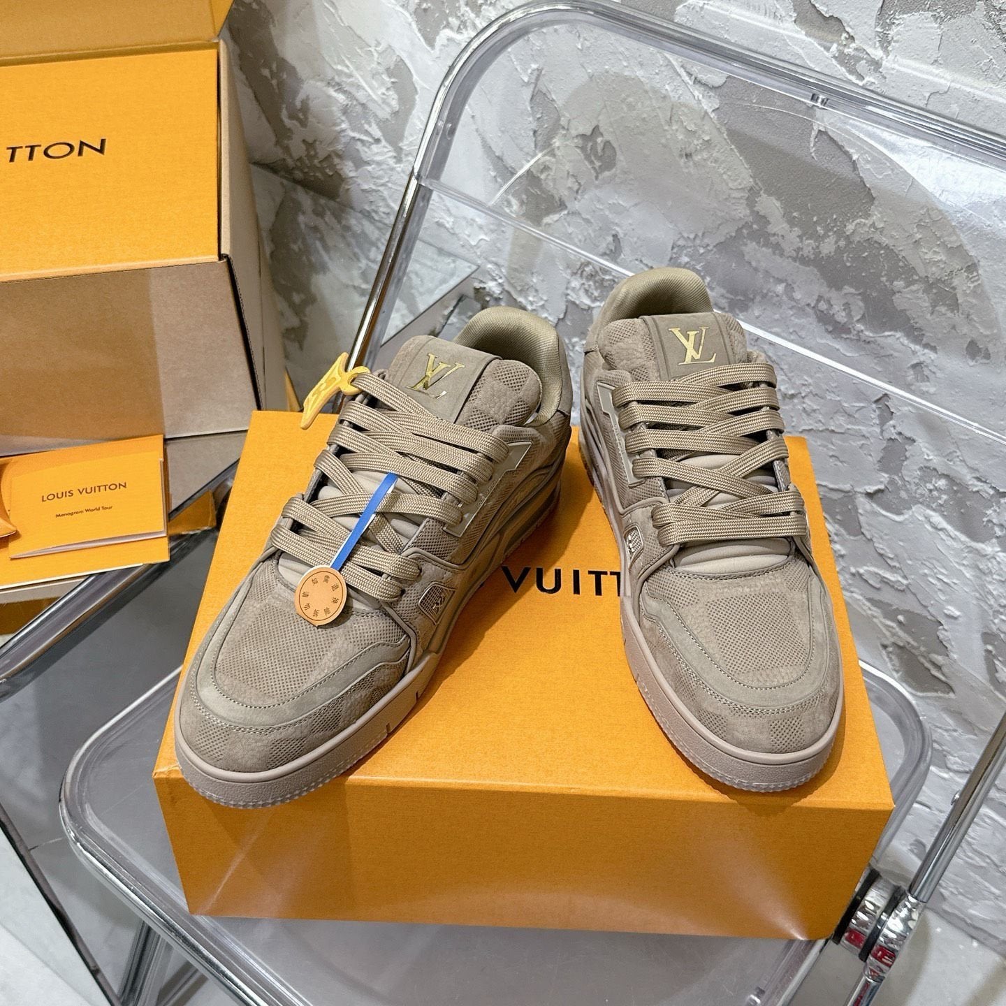 Louis Vuitton Trainer Suede Mocha Brown