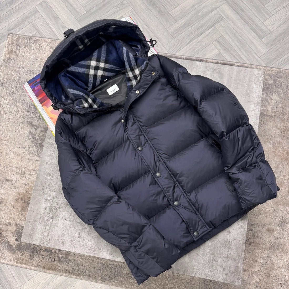Burberry Halsby Puffer Down Jacket Navy Blue