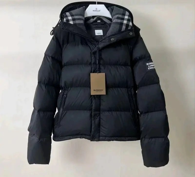 Burberry Lockwell Hooded Check Down Jacket Black
