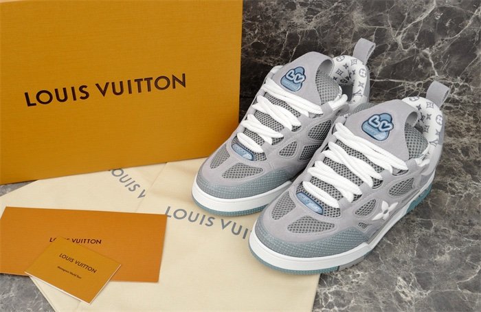 Louis Vuitton Skate Suede Grey White