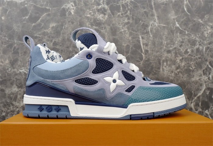 Louis Vuitton Skate Suede Blue White