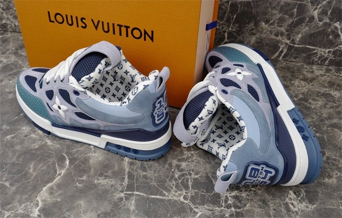 Louis Vuitton Skate Suede Blue White