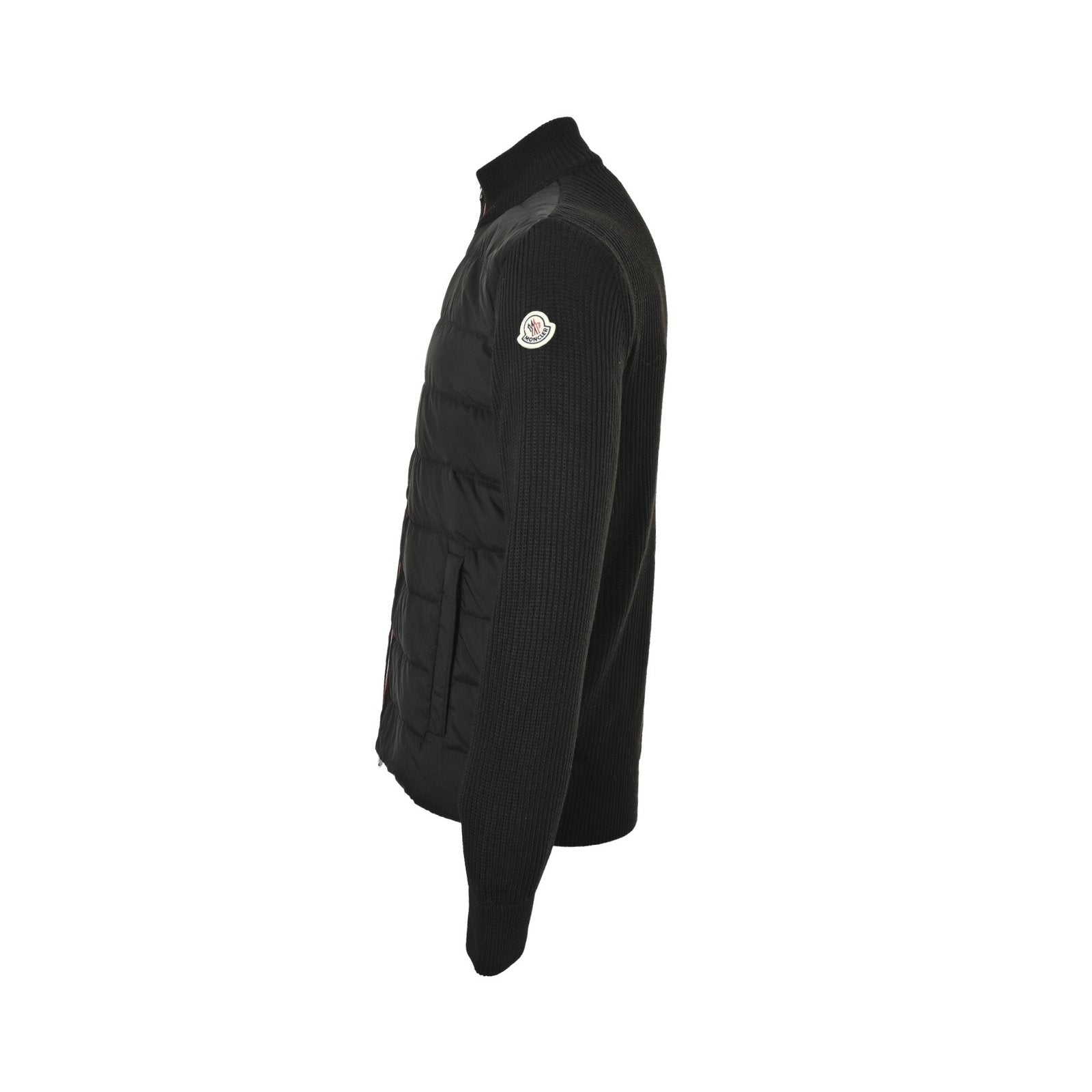 Moncler Tricot Hybrid Zip Cardigan Black