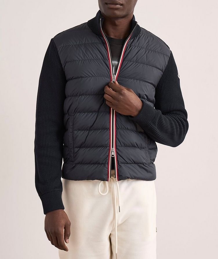 Moncler Tricot Hybrid Zip Cardigan Navy