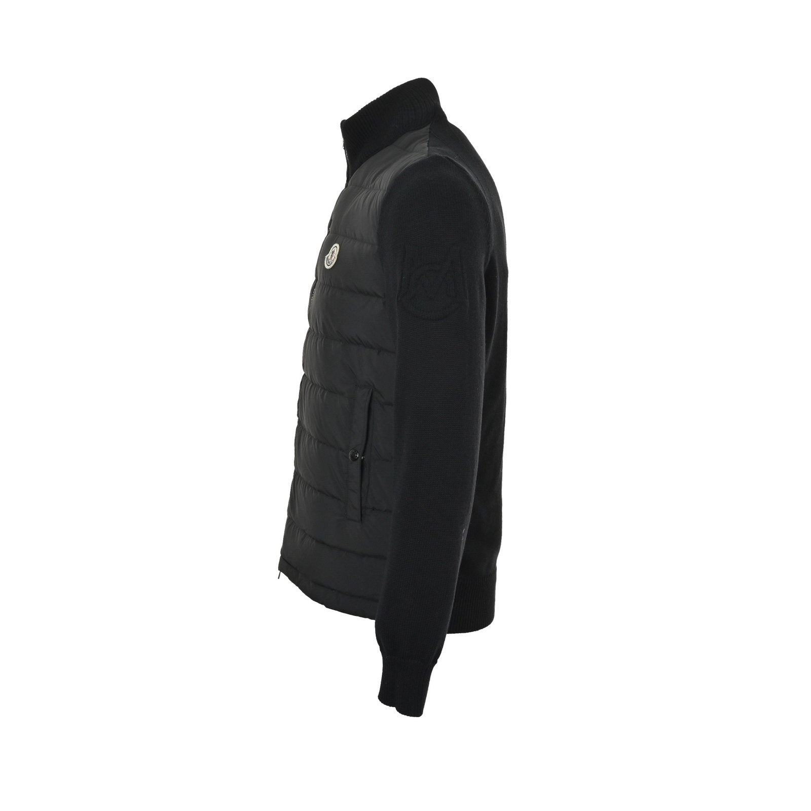 Moncler Padded Up Zip Cardigan Black