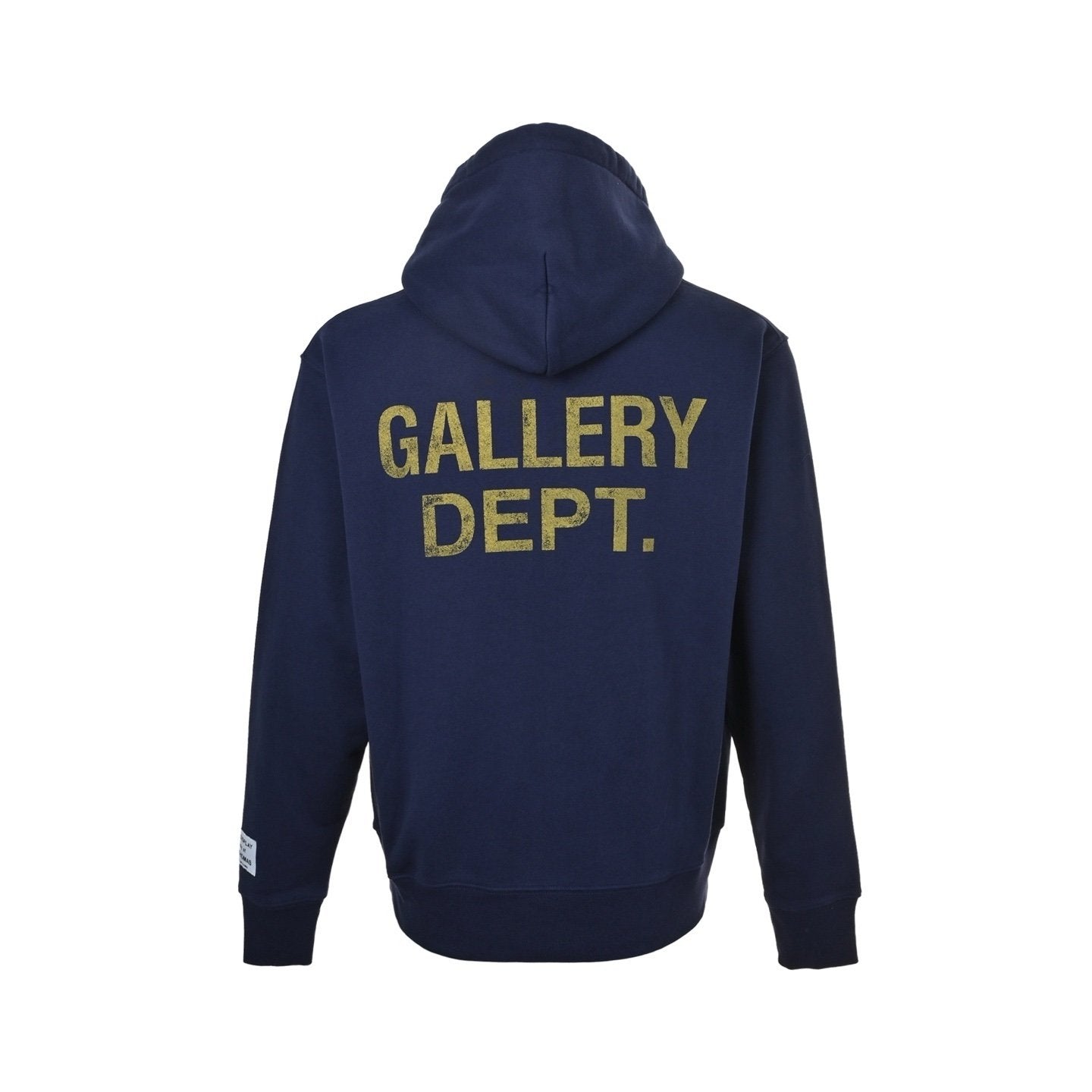 GALLERY DEPT. Logo Print Paint-Splattered Cotton Hoodie Navy