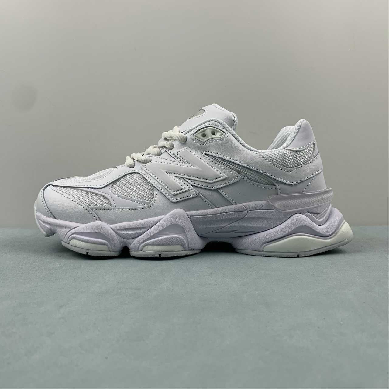 New Balance 9060 Triple White Leather