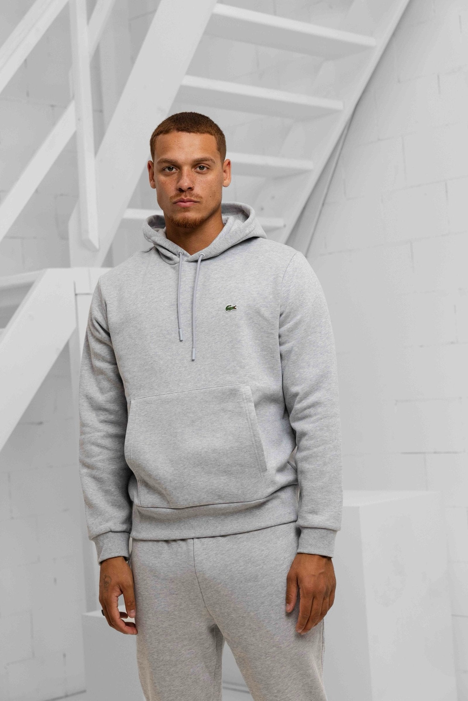 Lacoste Core Hoodie Tracksuit In Grey