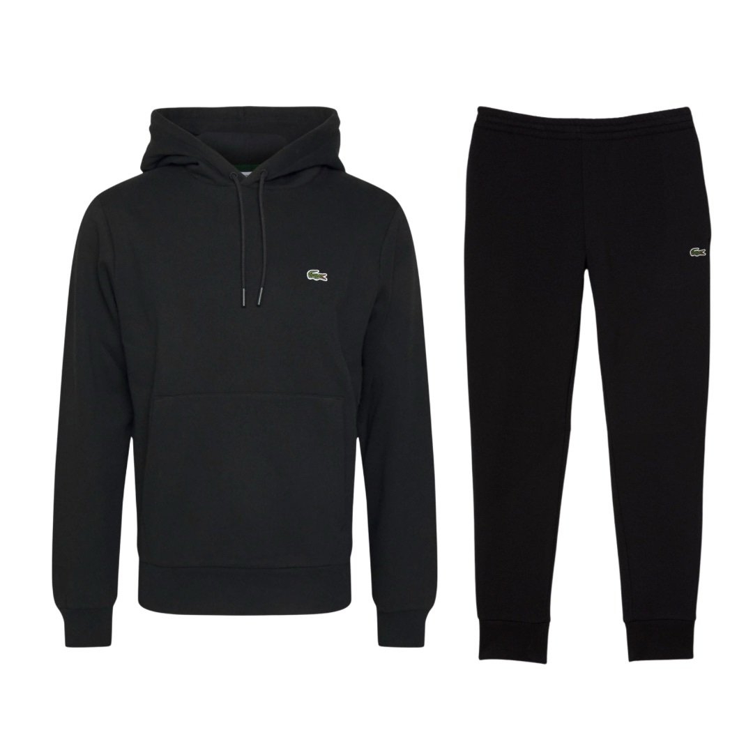 Lacoste Core Hoodie Tracksuit In Black