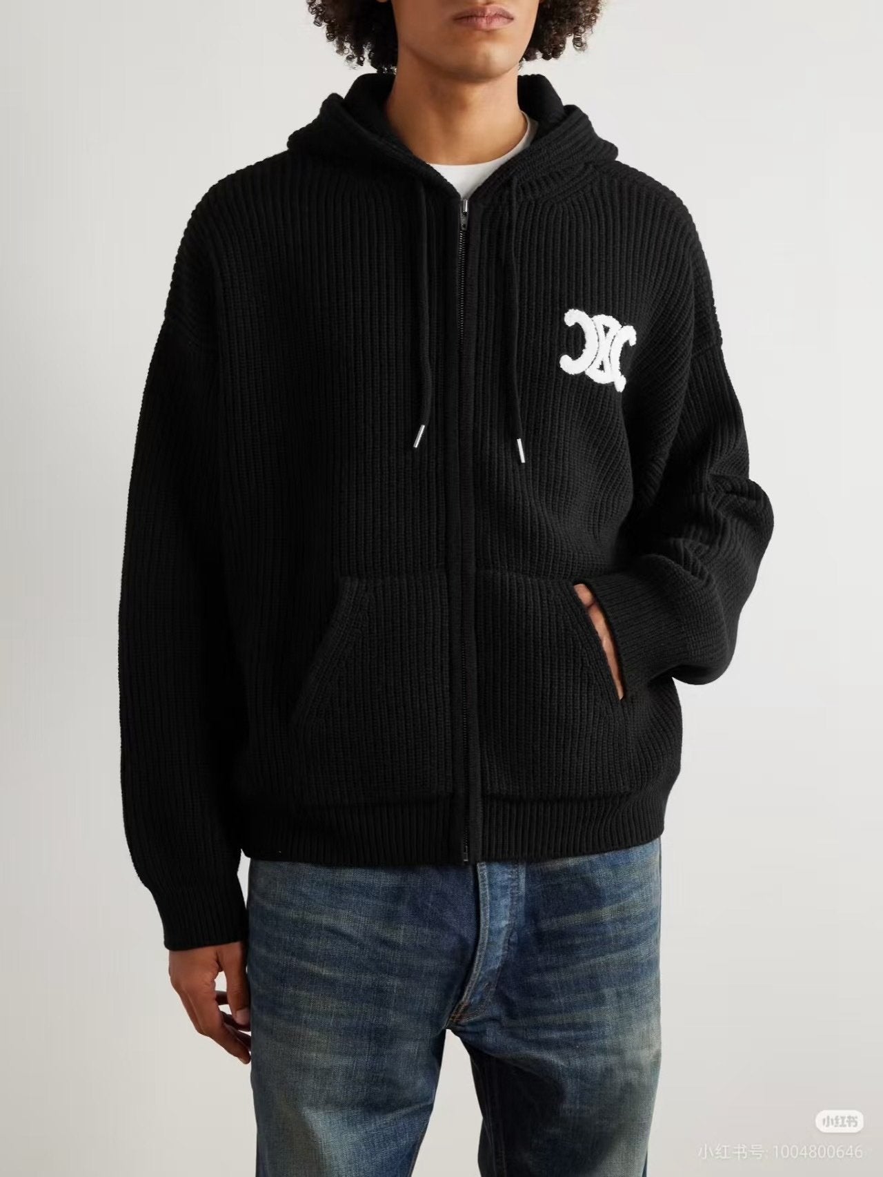 Celine Logo-Appliquéd Wool Jacket In Black Loose Fit