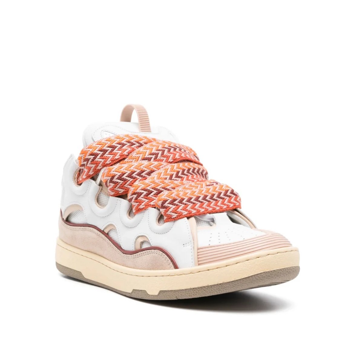 Lanvin Curb Sneaker White Orange Pink