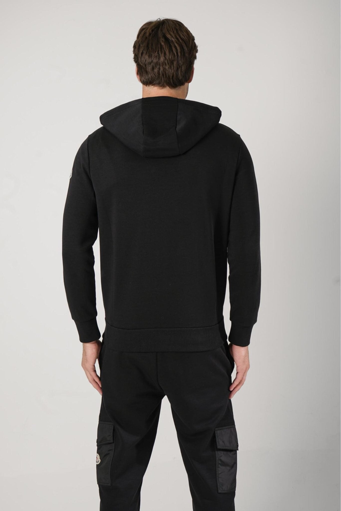 Moncler Cotton Stretch Zip Tracksuit In Black