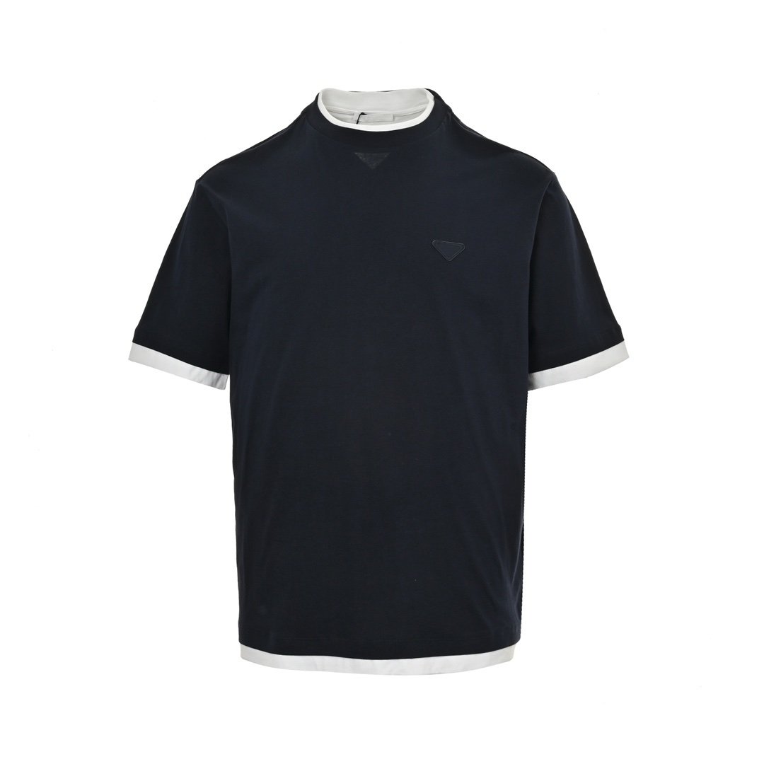 Prada Navy Cotton T-Shirt