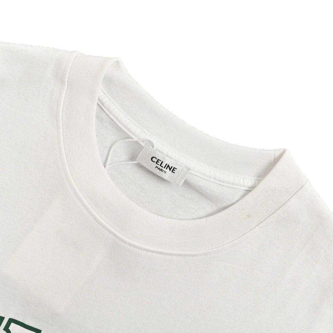 Celine University Logo Tee White Green