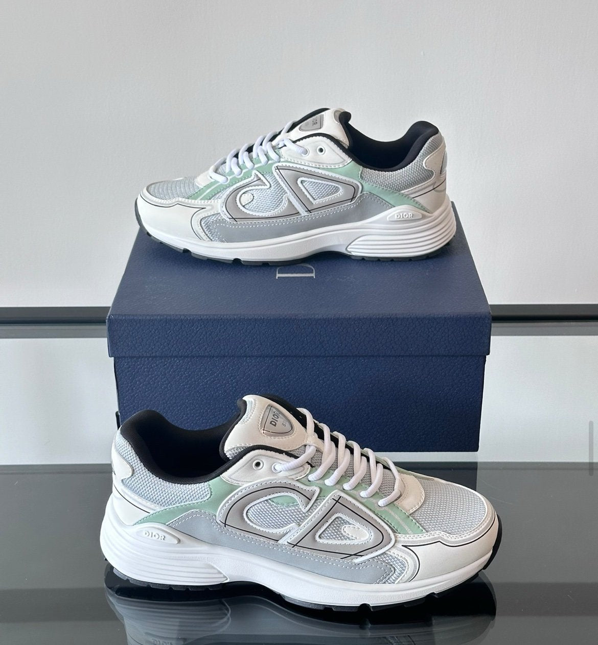 Dior B30 Reflective White Silver Mint