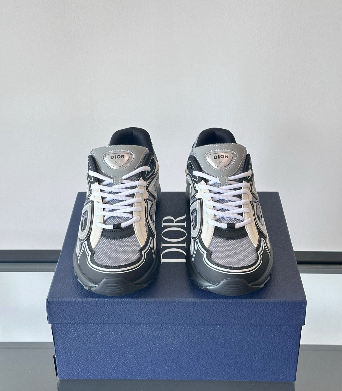 Dior B30 Reflective Dark Grey /Black Silver White