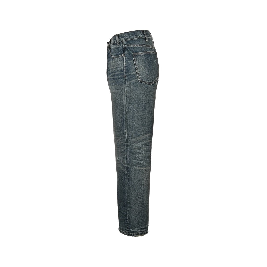 Celine Blue Washed Raw Hem Cotton