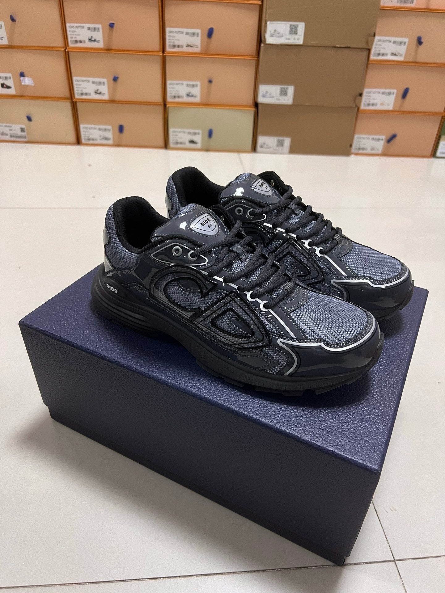 Dior B30 Reflective Patent Grey