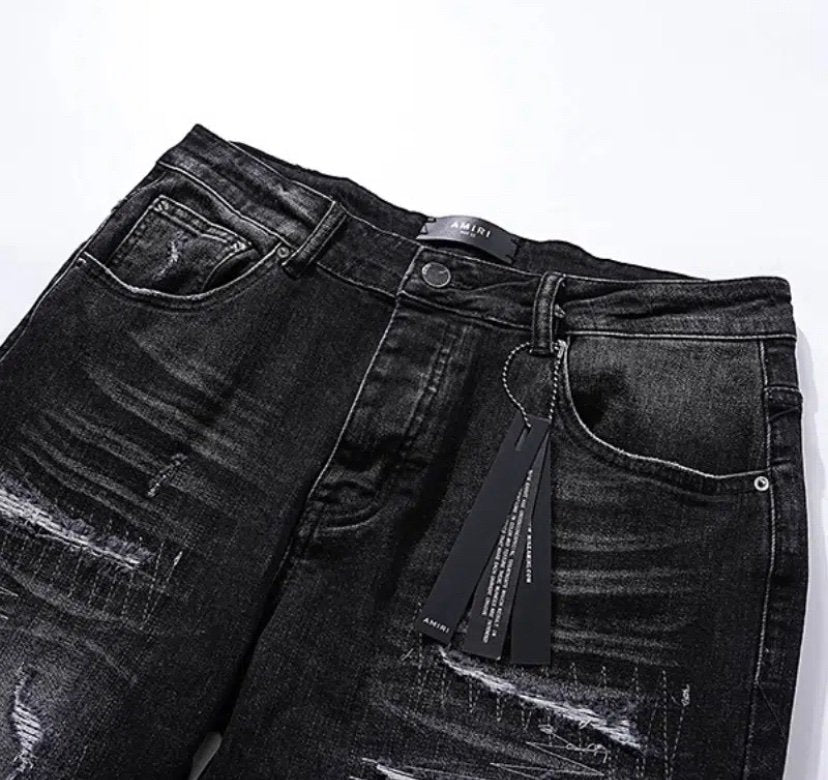Amiri Logo Jeans Black Slim Fit