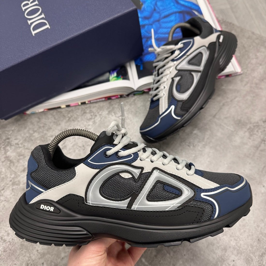 Dior B30 Reflective Blue/Black Silver