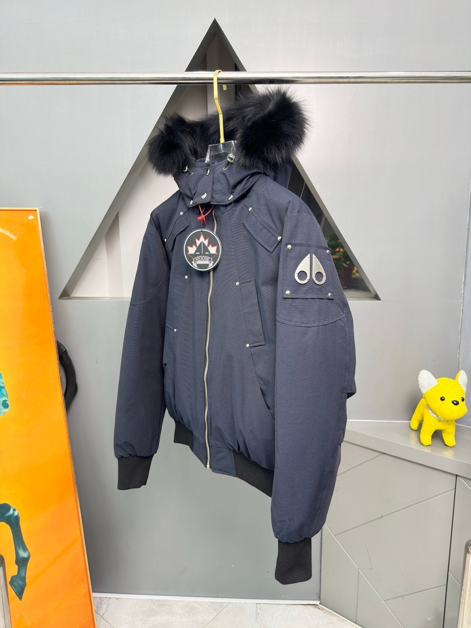 Moose Knuckles Quilted Jacket Navy/Black