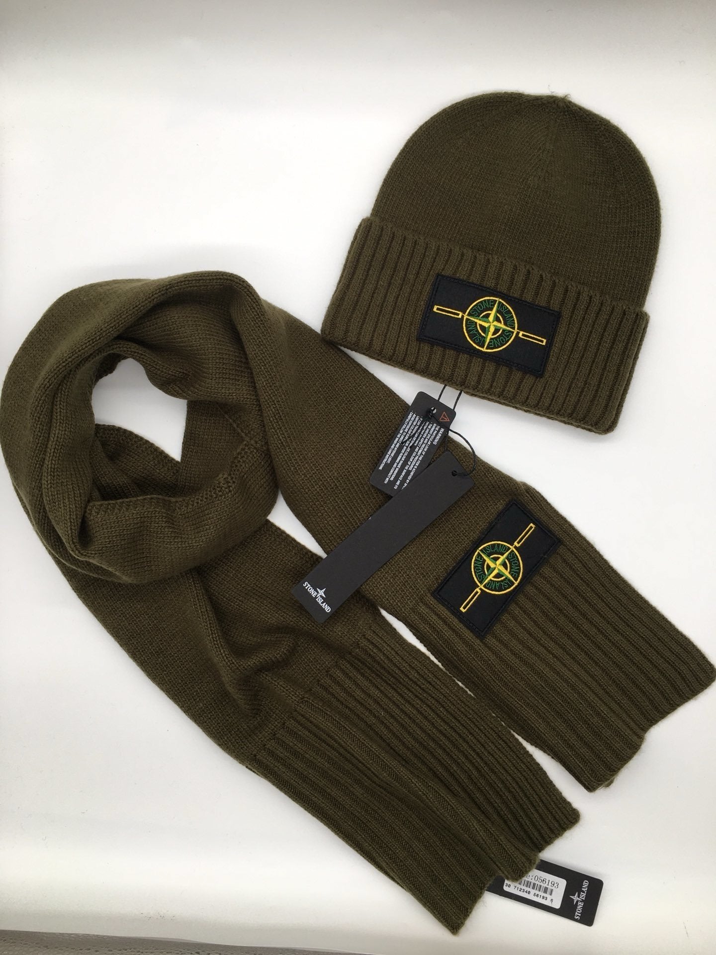 Stone Island Logo Patch Sjaal & Muts Set