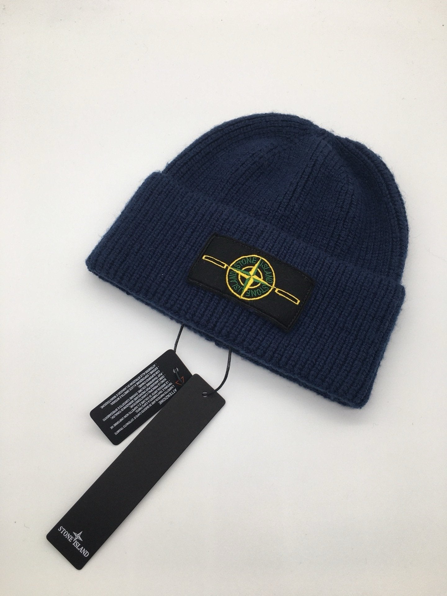 Stone Island Logo Patch Wool Beanie