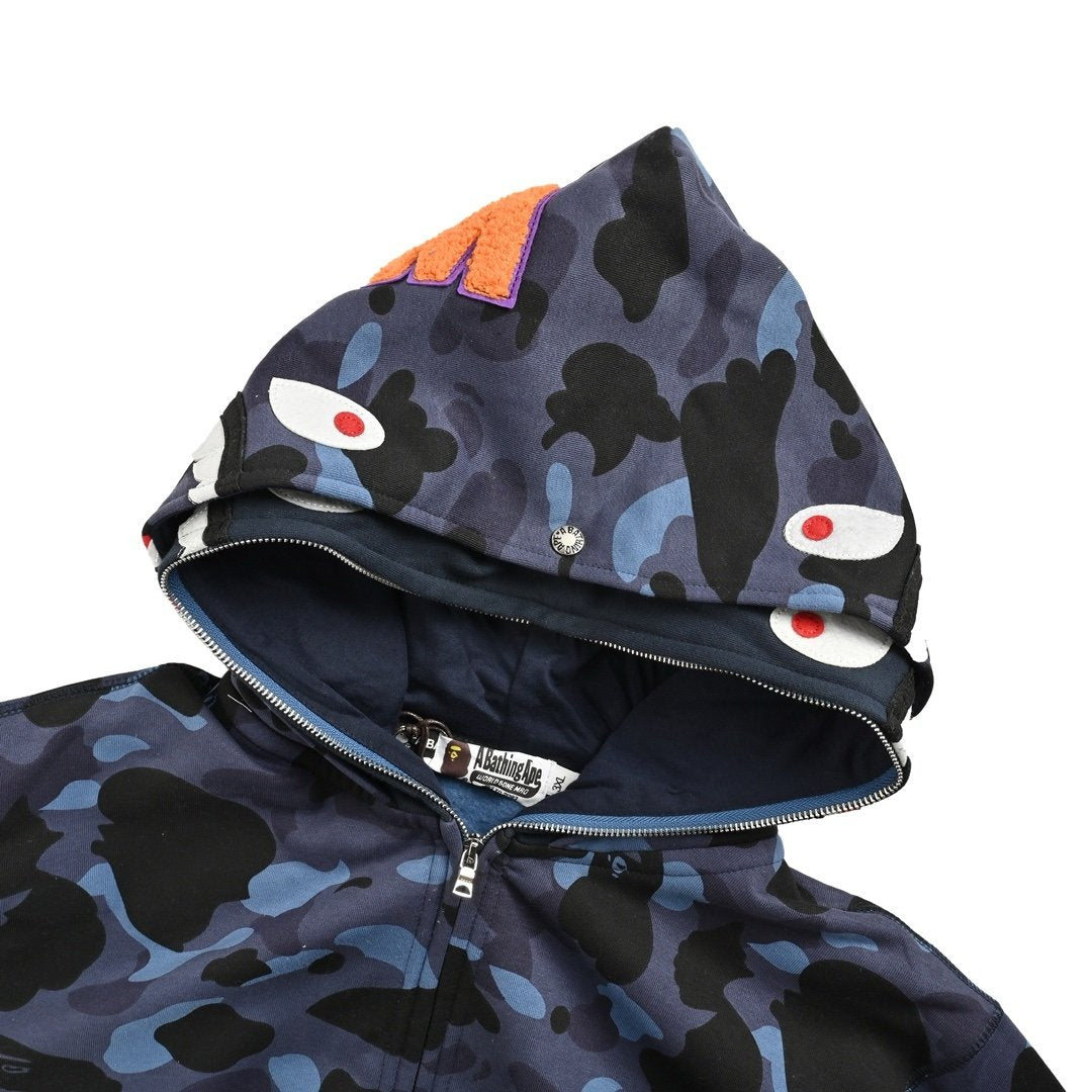 Bape Bathing Ape Colour Zipped Hoodie Blue