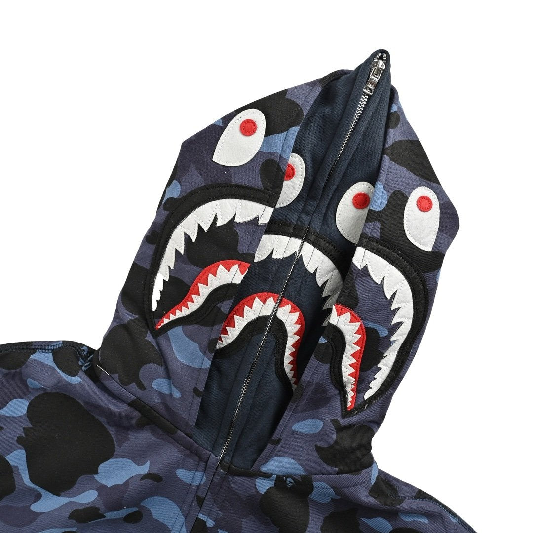 Bape Bathing Ape Colour Zipped Hoodie Blue