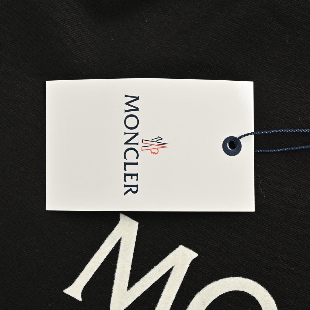 Moncler Logo Print Cotton Sweater Black