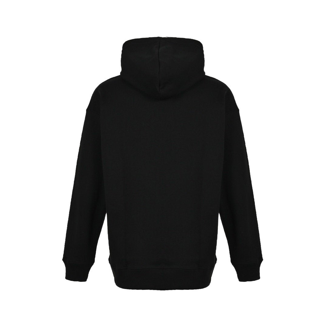 Loewe Anagram Leather Patch Cotton Hoodie Black