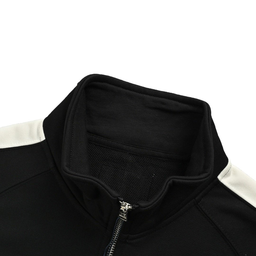 Moncler Zip Up Cardigan Black White Striped