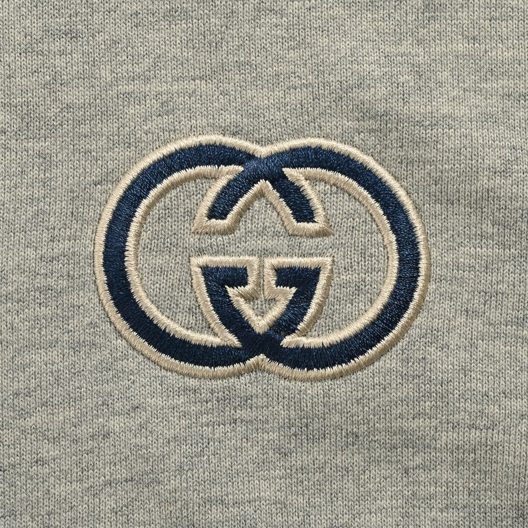 Gucci Cotton Jersey Hooded Sweatshirt Grey