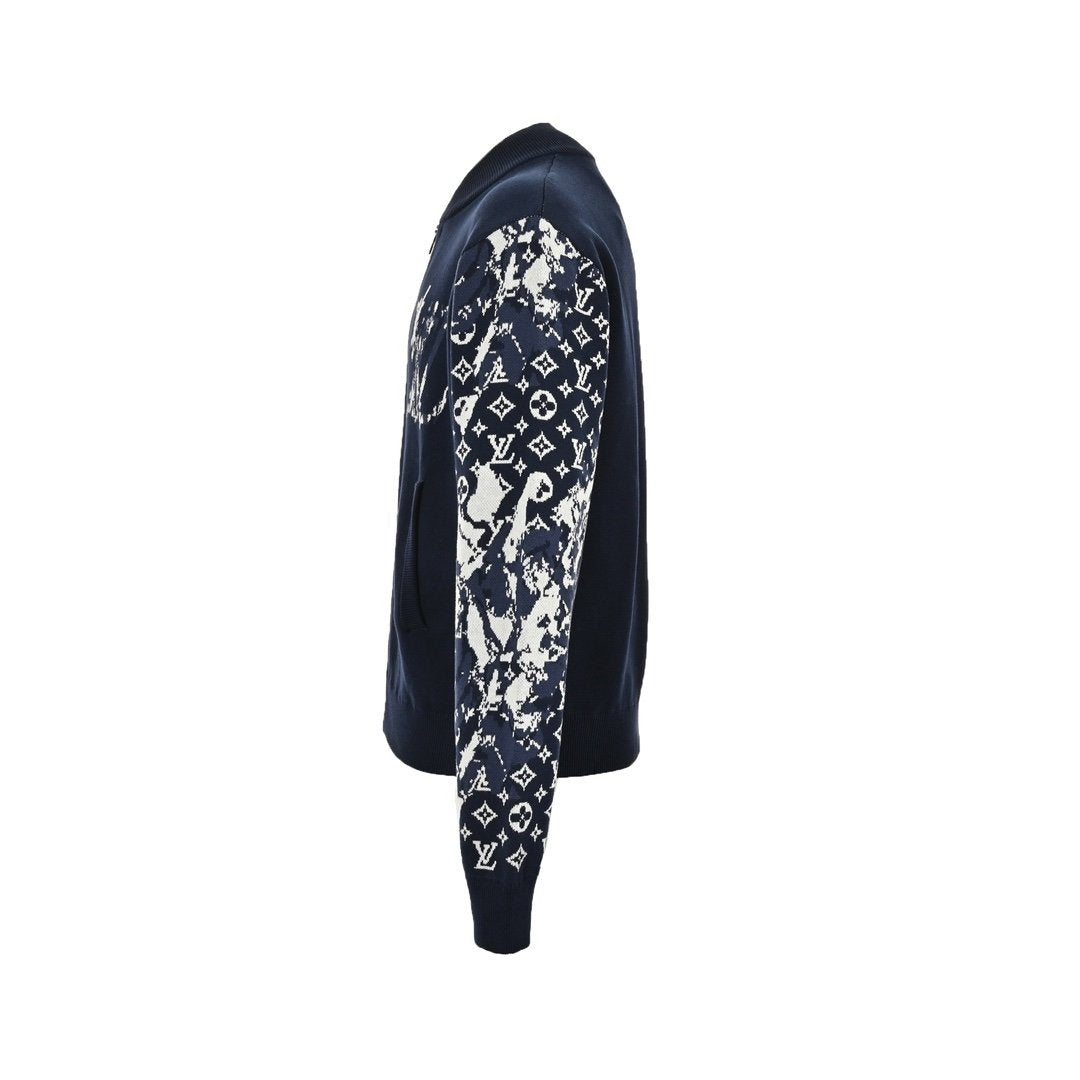 Louis Vuitton Zipped Cotton Blend Blouson Navy
