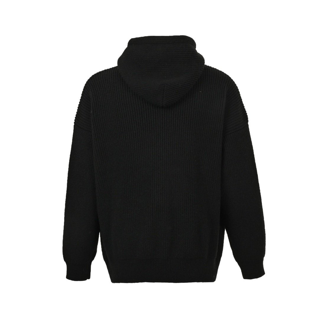 Celine Hooded Wool Hooded Sweater Black Oversized