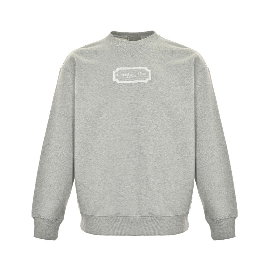 Dior Couture Logo Knit Sweater Grey
