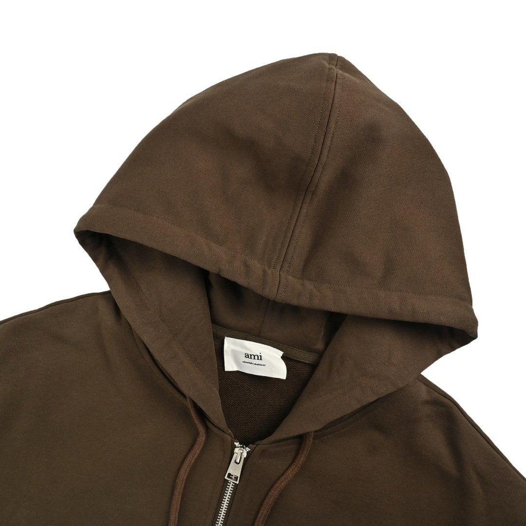 Ami Paris De Coeur Molleton Zip Hoodie