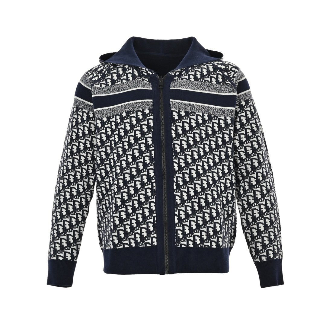 Dior Reversible Printed Cashmere Zip Hoodie