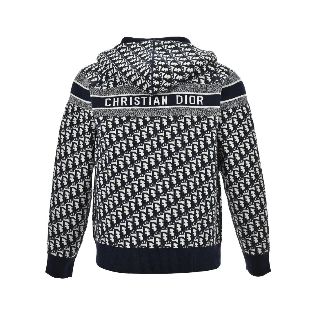 Dior Reversible Printed Cashmere Zip Hoodie