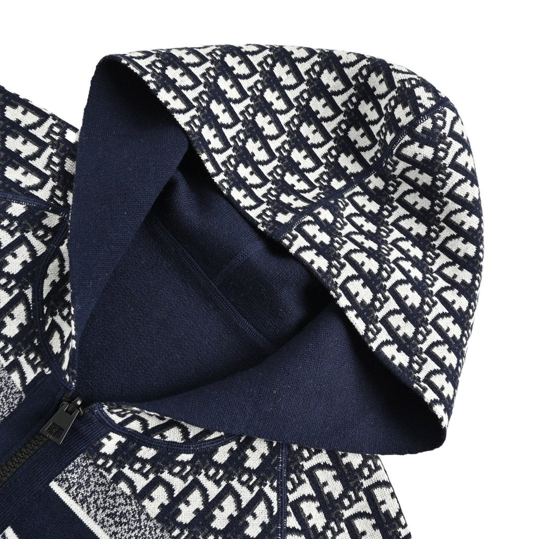 Dior Reversible Printed Cashmere Zip Hoodie