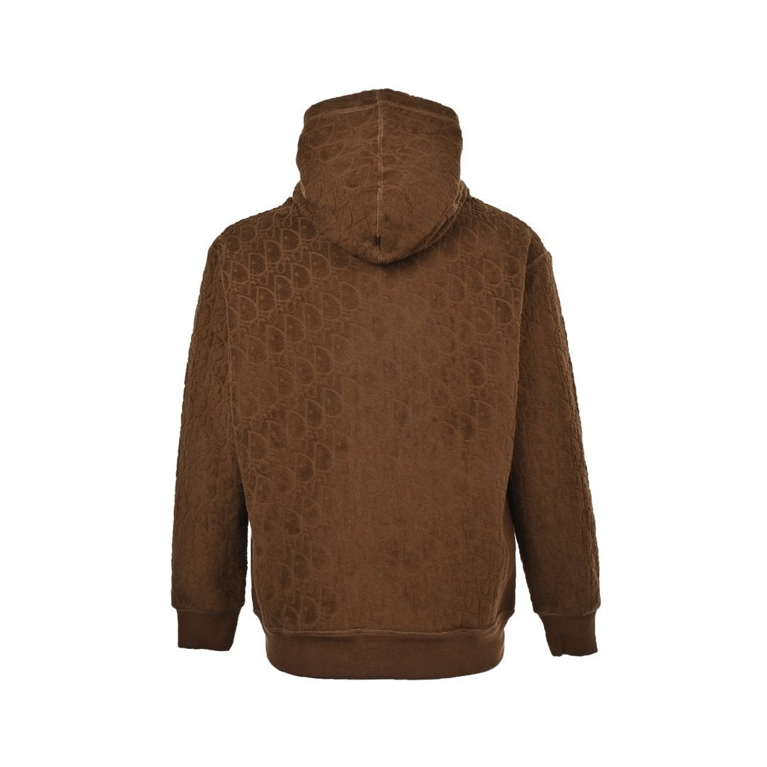 Dior Oblique Towelling Terry Brown Hoodie