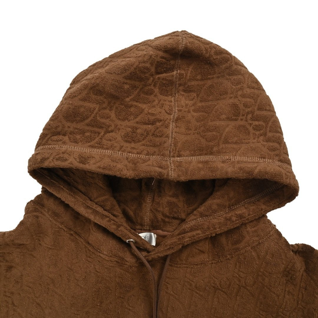 Dior Oblique Towelling Terry Brown Hoodie