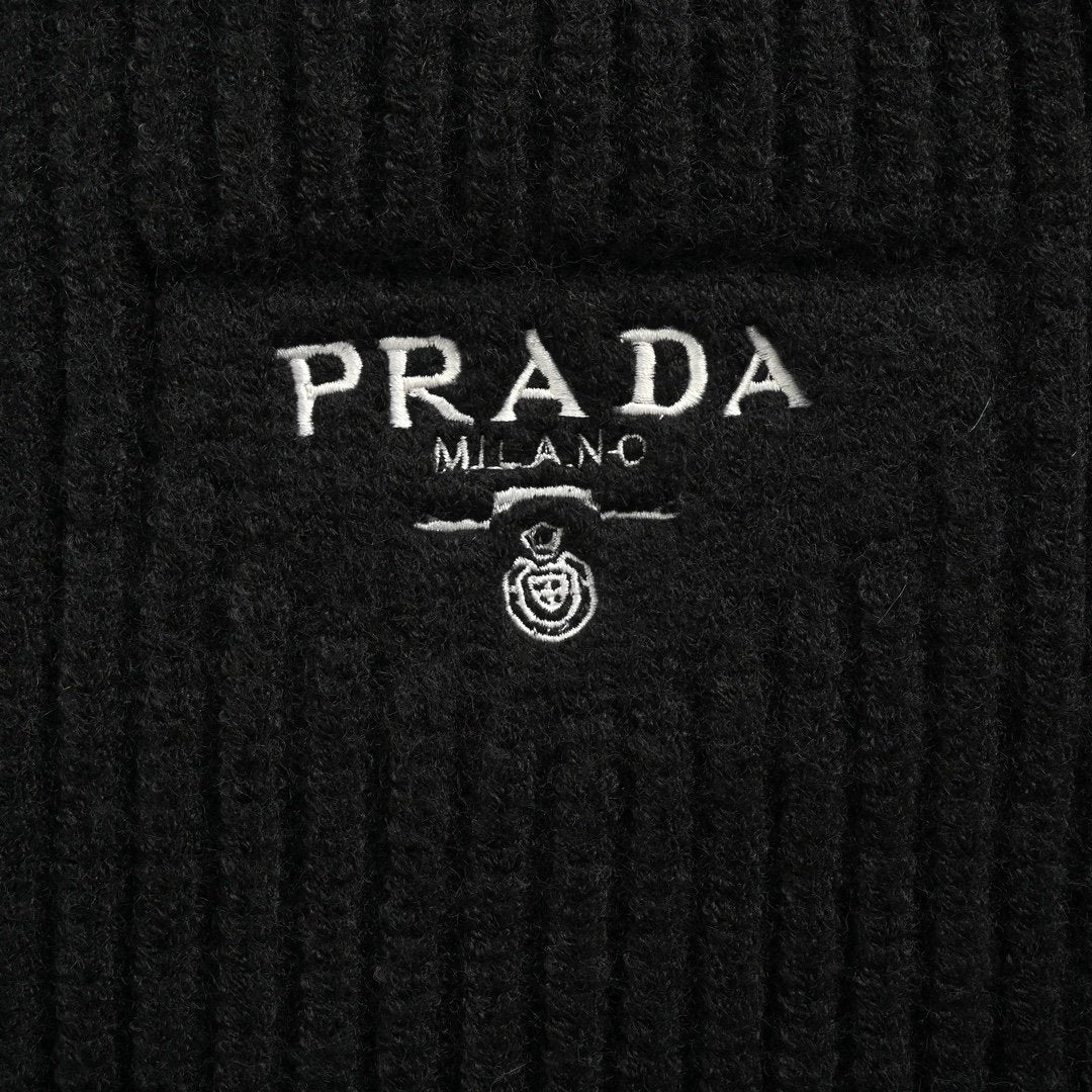 Prada Knitted Wool Cardigan Black