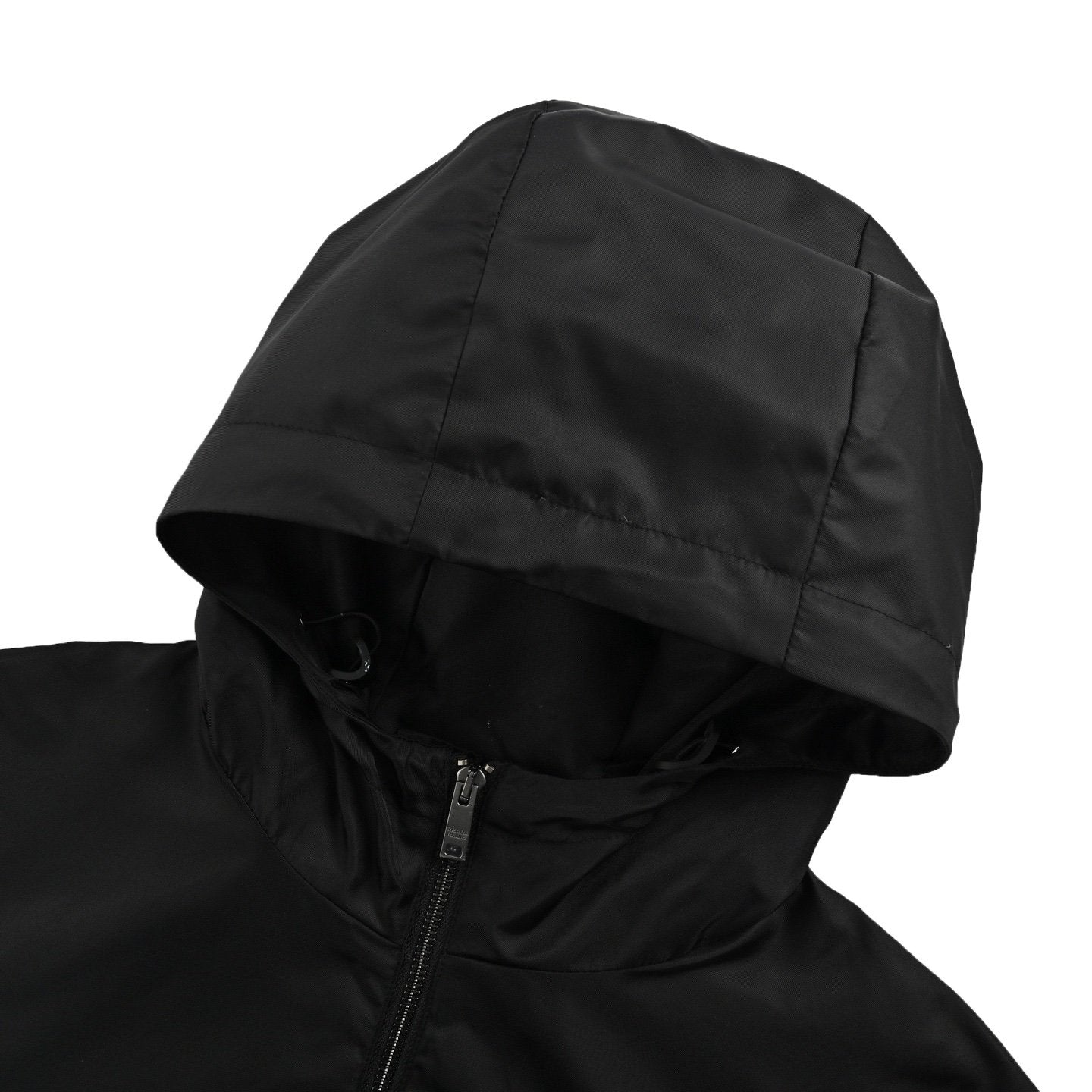 Prada Triangle Logo Hooded Jacket Black