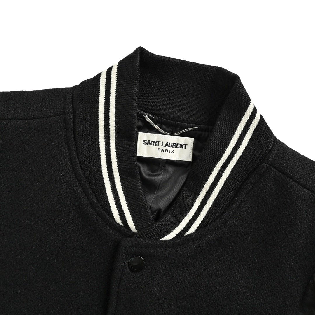 Saint Laurent Wolblend Bomber Jack Black