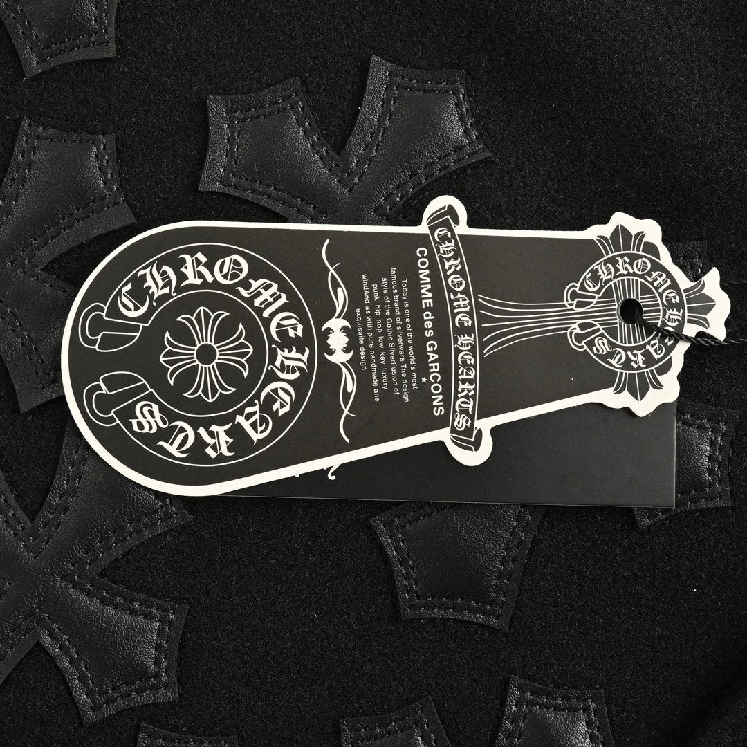 Chrome Hearts Letterman Varsity Cross Patch Jacket Black