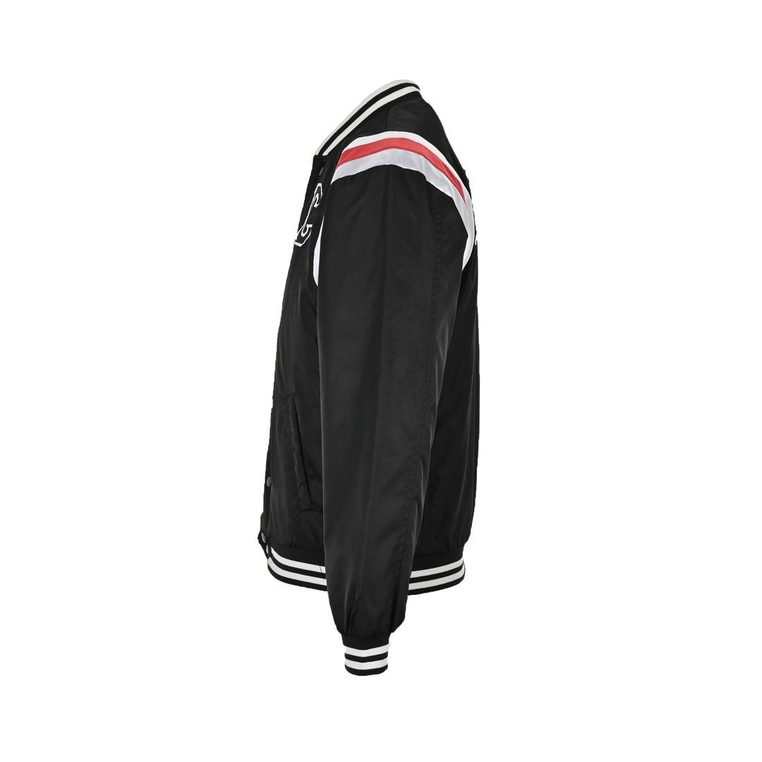 Celine Homme Teddy Logo-Appliquéd Satin Varsity Jacket Black