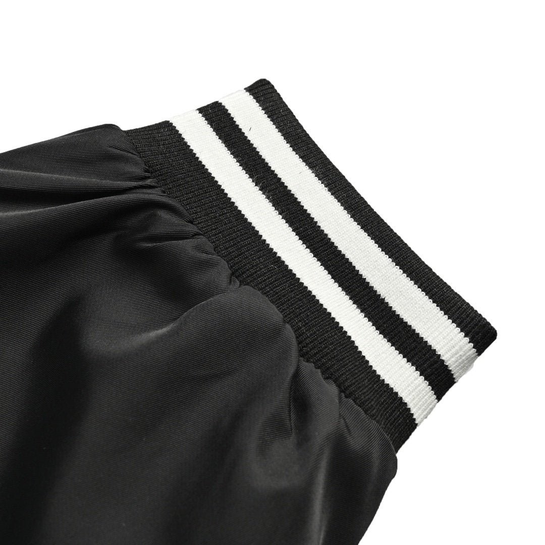Celine Homme Teddy Logo-Appliquéd Satin Varsity Jacket Black