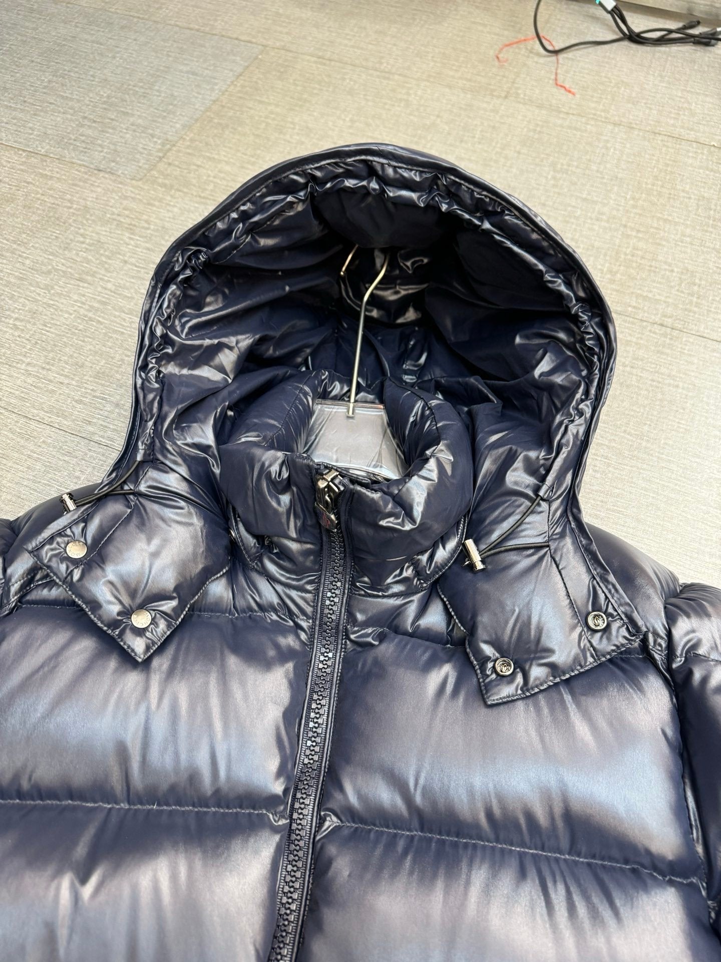 Moncler Maya Hooded Down Jacket Navy Blue